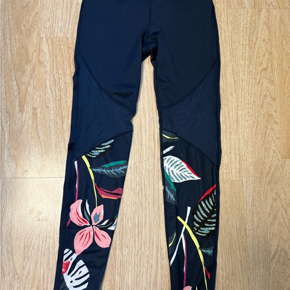 JoyLab Navy Floral Women's Swim Leggings - Picture 2 of 7